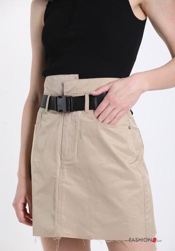 Minigonna in Cotone con cintura con tasche - ph 1