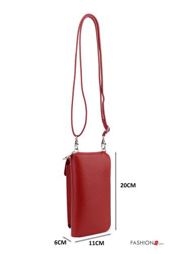 Estuche de Cuero Genuino para móvil con bandolera con billetera con cremallera - ph 4