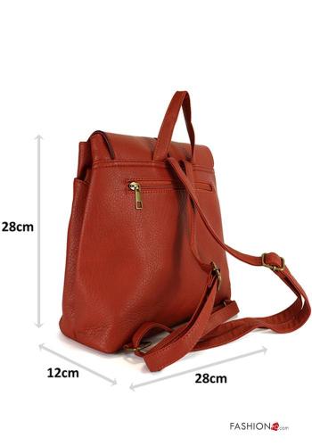 faux leather Backpack with zip with shoulder strap - ph 2