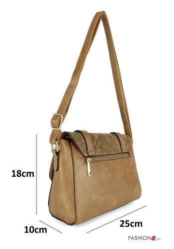 Floral faux leather Bag with zip with shoulder strap - ph 2