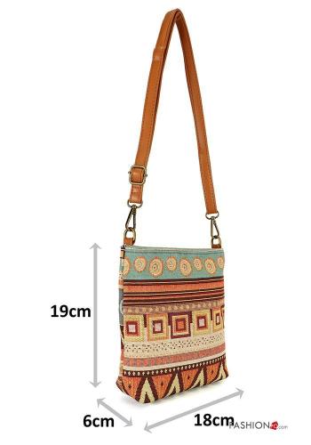 Geometric pattern Bag with zip with shoulder strap - ph 2