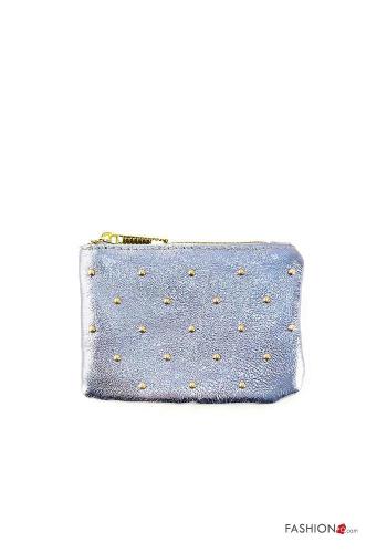 Portamonete in Vera pelle con zip con borchie - ph 2
