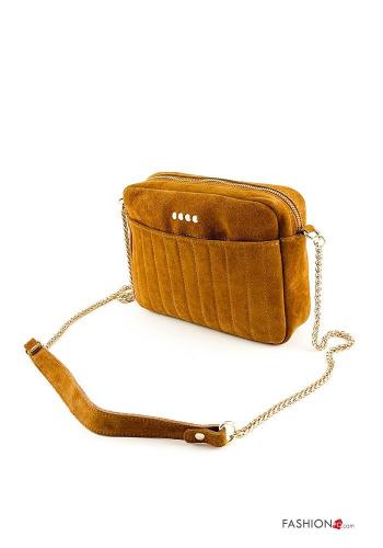 Wildleder Schultertaschen aus Echtes Leder mit Nieten mit Schultergurt - ph 4