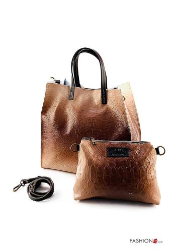 Kroko-Optik Handtasche aus Echtes Leder mit Schultergurt - ph 2