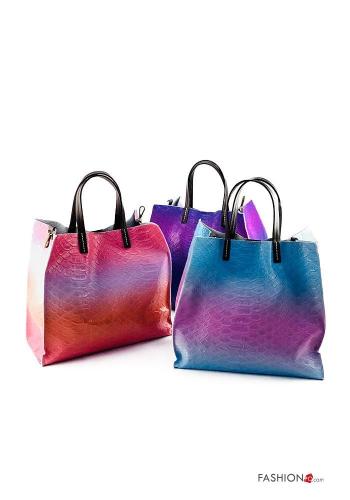 Kroko-Optik Handtasche aus Echtes Leder mit Schultergurt - ph 3