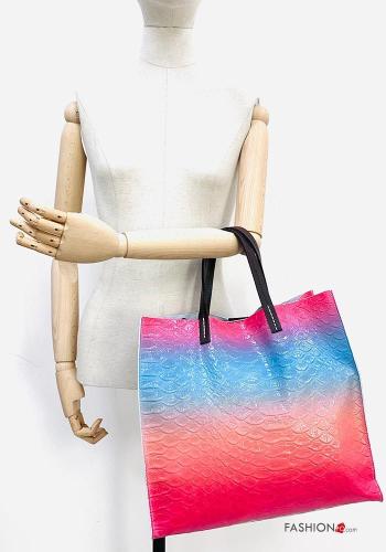 Kroko-Optik Handtasche aus Echtes Leder mit Schultergurt - ph 4