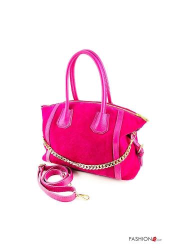Genuine Leather Handbag with zip with shoulder strap - ph 2