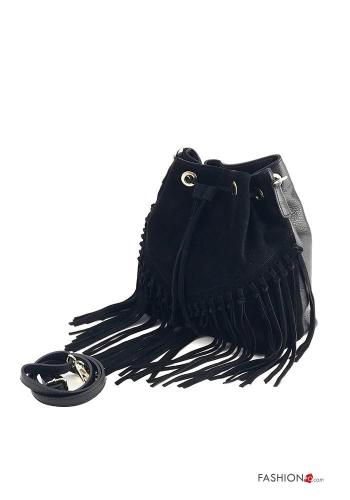 adjustable Genuine Leather Bag with fringe with shoulder strap - ph 2