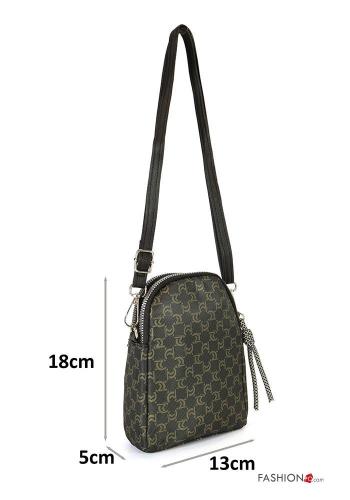 Borsa ecopelle Fantasia stampata con zip con tracolla - ph 2