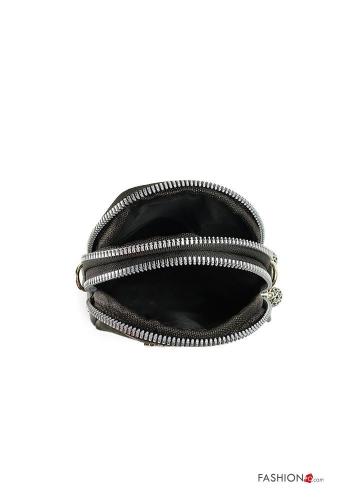 Borsa ecopelle Fantasia stampata con zip con tracolla - ph 3