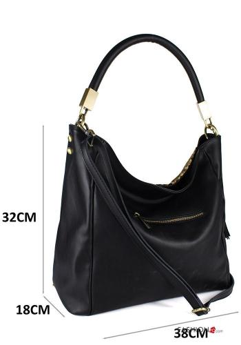 Genuine Leather Bag with zip with shoulder strap - ph 2
