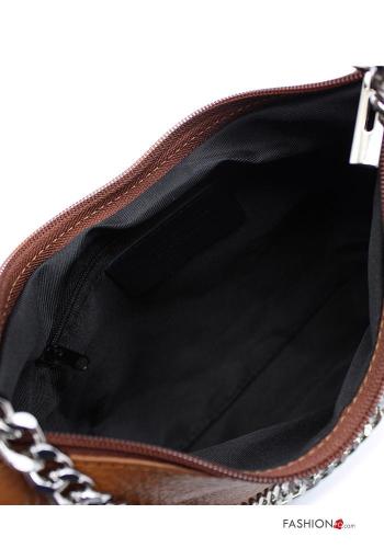 Borsa a spalla in Vera pelle con zip con tracolla - ph 3