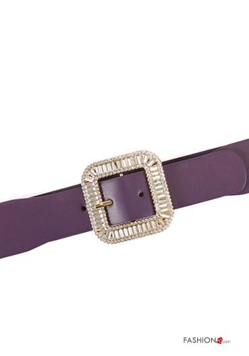 Cintura ecopelle regolabile con strass - ph 2