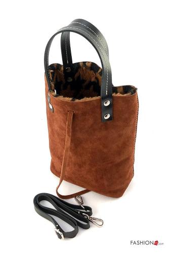 Hahnentritt Muster umkehrbar Tasche aus Echtes Leder mit Schultergurt - ph 2