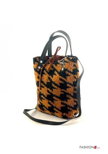 Hahnentritt Muster umkehrbar Tasche aus Echtes Leder mit Schultergurt - ph 3