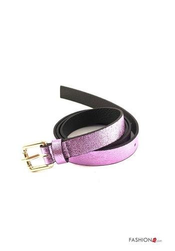 Cintura in Vera pelle regolabile metallizzato - ph 2