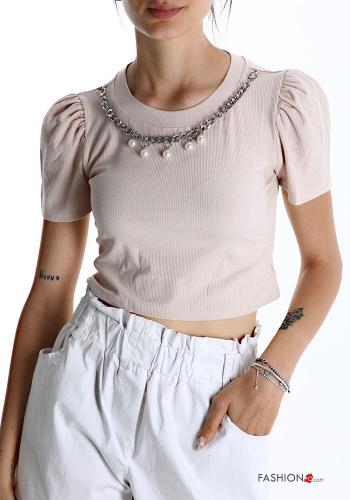 Top in Cotone con perle - ph 7
