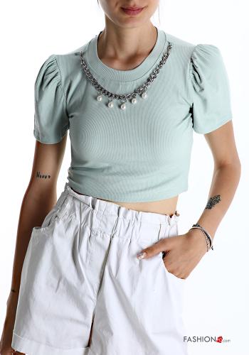 Top in Cotone con perle - ph 1