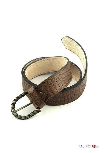 Cintura in Vera pelle regolabile Stampa effetto coccodrillo - ph 2