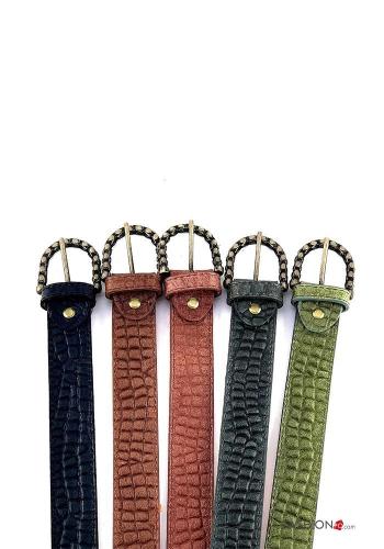 Cintura in Vera pelle regolabile Stampa effetto coccodrillo - ph 3