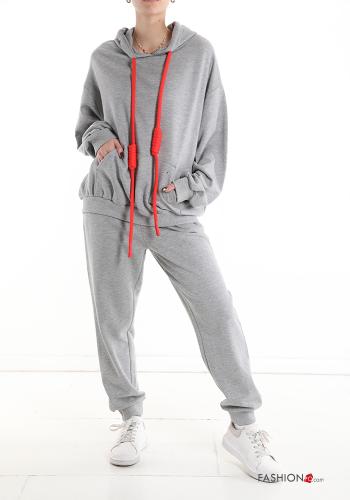 Tuta sportiva in Cotone con tasche con cappuccio - ph 1