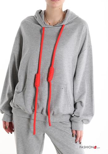 Tuta sportiva in Cotone con tasche con cappuccio - ph 9