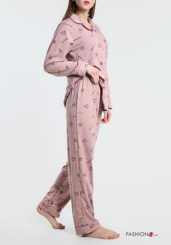 Patterned Pyjama set with buttons with pockets - ph 2