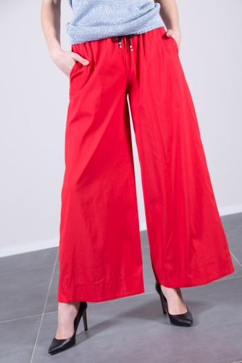 wide leg Hose aus Baumwolle mit Taschen mit gummizug mit kordelzug - ph 2