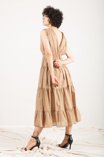 Abito in Cotone senza maniche scollato sulla schiena con balze scollo a V - ph 3