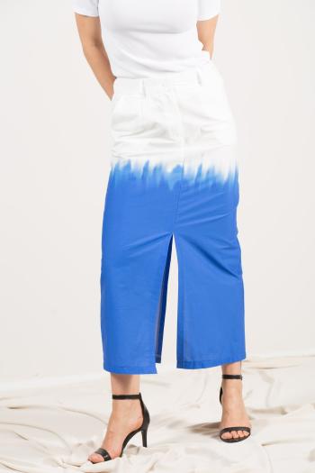 Longuette Cotton Skirt with split with zip with buttons with pockets - ph 2