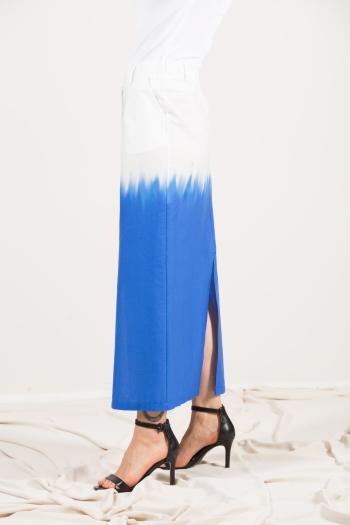 Longuette Cotton Skirt with split with zip with buttons with pockets - ph 3