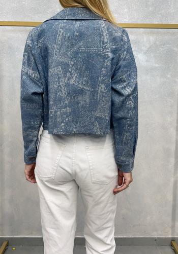 Veste en Coton manches longues courte imprimé à boutons avec poches - ph 2