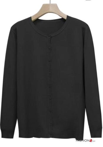 Cardigan maniche lunghe girocollo con bottoni - ph 1