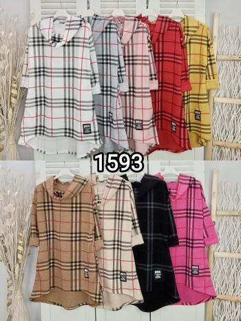 Tartan-Muster lange ärmel kurz Kleid mit Kapuze - ph 5