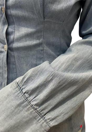 Chemise en Coton manches longues en denim à collet à boutons - ph 2