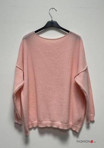 long sleeve crew neck Wool Mix Sweater - ph 2