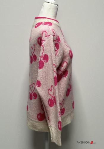 Printed long sleeve crew neck Wool Mix Sweater - ph 3