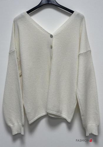 long sleeve Cashmere Blend Cardigan with buttons with v-neck - ph 2