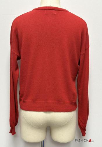 long sleeve crew neck Cashmere Blend Cardigan with buttons - ph 2