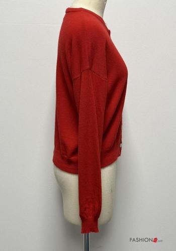 long sleeve crew neck Cashmere Blend Cardigan with buttons - ph 3