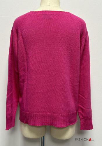 long sleeve crew neck Cashmere Blend Sweater - ph 2