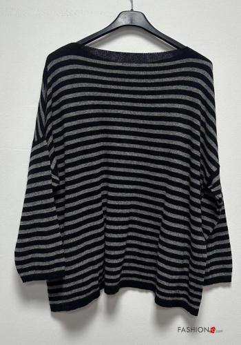 lange ärmel Strickpullover aus Kaschmir-Mischung mit Taschen - ph 2