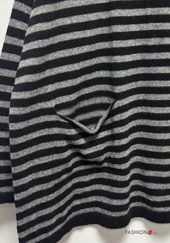 lange ärmel Strickpullover aus Kaschmir-Mischung mit Taschen - ph 3