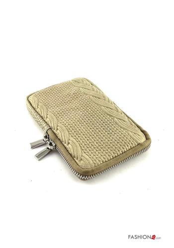 Genuine Leather Wallet with zip with shoulder strap - ph 2