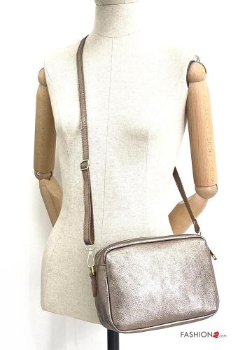 Bolso de Cuero Genuino con cremallera con bandolera - ph 3