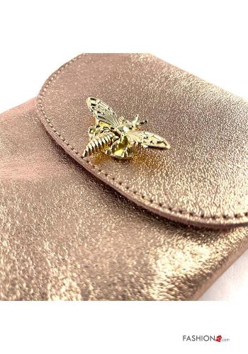 Custodia in Vera pelle metallizzato con tracolla - ph 3