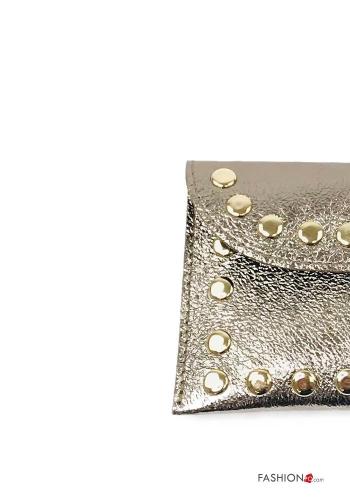 Portamonete in Vera pelle metallizzato con borchie - ph 2