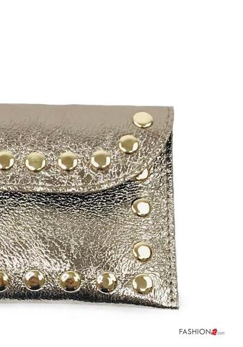 Portamonete in Vera pelle metallizzato con borchie - ph 3