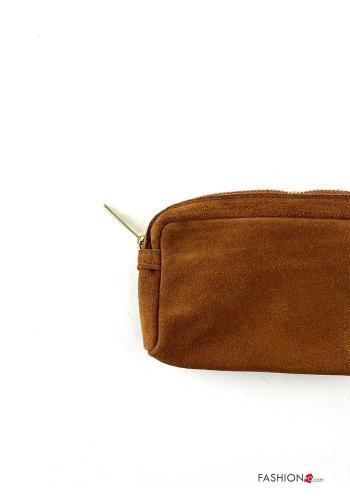Suede Genuine Leather Vanity case with zip - ph 2