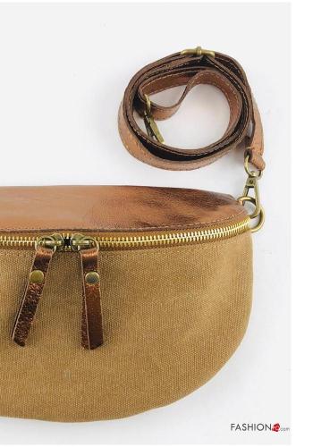 Genuine Leather Pouch bag with zip with shoulder strap - ph 2